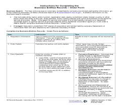 Business Entities Records Order Form Form California Records