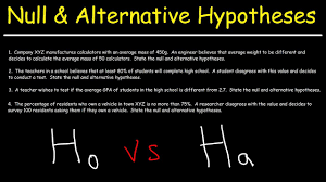For example, the researcher might postulate a null hypothesis: Hypothesis Testing Null And Alternative Hypotheses Youtube