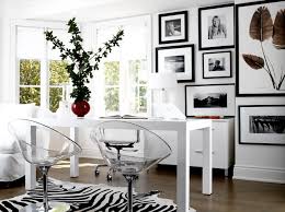 Black And White Office Table Lucite Chairs Contemporary Den Library Office Lloyd Ralphs Design Contemporary Home Office Interior Office Inspiration