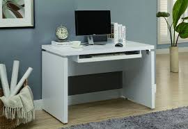 48 Modern White Computer Desk With Floating Top Keyboard Tray White Desk Office White Computer Desk Office Desk