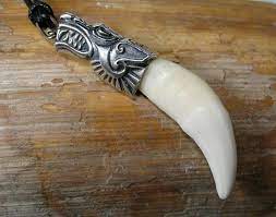 Wolf Fang Silver Frame Real Large Fang Of Siberian Wolf Bone Pendant Amulet Wolf Tooth Handmade Bone Pendant Wolf Teeth Silver Frame