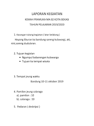 Contoh laporan kegiatan menggunakan basa sunda 2007. Laporan Kegiatan Pdf