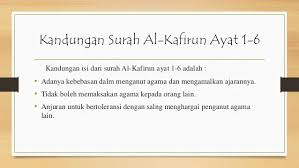 Dan aku tidak pernah menjadi penyembah apa yang kamu sembah, 5. Toleransi Antar Umat Beragama