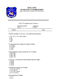 Matematika kelas 7 latihan soal pts. 5 Soal Uts Matematika Kelas 7 Smp Mts Semester 2 Genap Kumpulin Soal Uts 2mat Vii