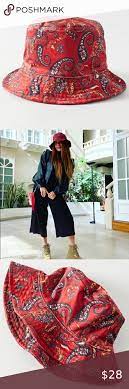 Urban Outfitters Red Velvet Bucket Hat Nwt Urban Outfitters Red Velvet Bucket Hat Nwt Soft And Versatile With A Clothes Design Urban Outfitters Paisley Pattern