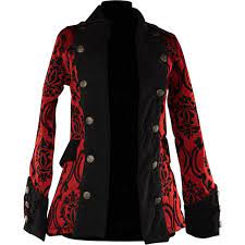 Red Brocade Lady Pirate Jacket Dr 1282 Medieval Collectibles Pirate Jacket Pirate Woman Victorian Dress Coat