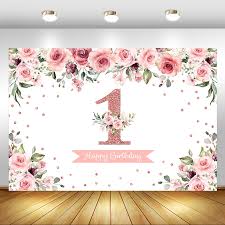 I give free shipping on all my items. 1st Birthday Girl Backdrop Rose Gold Flowers Personalized Photographic Photography Background For Photo Studio Decoration Banner Background Aliexpress
