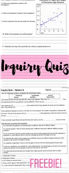 2 Versions Of A Free Inquiry Quiz Including The Editable Forms Wth Answer Keys Covers Writing Conclusions Middle School Science Class Middle School Science