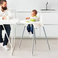 Antilop High Chair With Tray White Silver Color Silver Color Ikea Antilop High Chair Ikea High Chair High Chair