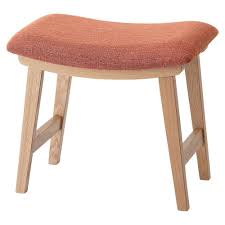 Wood Vanity Stool Low Chair Cushioned Orange Fabric Seat Cl 790cor Azumaya New Azumayajapan Simpleandnatu Chair Cushions Upholstered Stool Rocking Chair Pads