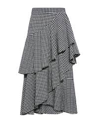 Black And White Gingham Midi Skirt Marissa Webb Wanda Checkered Ruffle Midi Skirt Blackskirts Ifchic Com In 2020 Twisted Skirt Skirt Fashion Checkered Skirt
