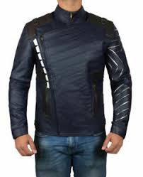 Details About Avengers Infinity War Bucky Barnes Winter Soldier White Wolf Leather Jacket