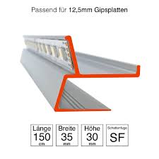 Led Trockenbau Profil Sf Zum Herstellen Einer Schattenfuge Fur 12 5 Mm Gipsplatten Aluminium In 2020 Trockenbau Profile Trockenbau Led