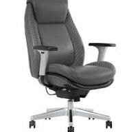 Serta iComfort i6000 Ergonomic Bonded Leather High-Back Manager Office  Chair, Gray/Silver