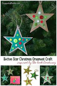 Homemade Button Star Christmas Ornament Craft For Kids Christmas Ornament Crafts Christmas Tree Crafts Ornament Crafts