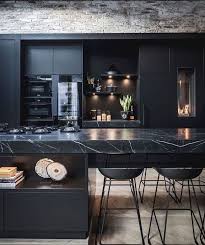 Black And Grey Kitchen Decor Documenting Inspiration Black Design Inspiration Interiordesign Decorating Blackinteriors Homedesig Interior Design Kitchen Kitchen Design Kitchen Decor