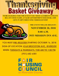 This giveaway is open to philippine residents only. Thanksgiving Basket Giveaway Fair Housing Council Of Riverside County
