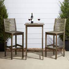 Whatever you choose, we know you'll be content with the. Vifah Renaissance Hand Sscraped 3 Piece Wood Square Table Outdoor Bar Height Dining Set V1355set2 The Home Depot