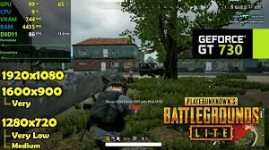 Gt 730 Pubg Lite 1080p 900p 720p Very Low Medium Settings Youtube