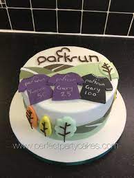 Complete with exhausted runner and name and age banner as a finish line. Park Run Themed Birthday Cake Cake Themed Birthday Cakes Desserts