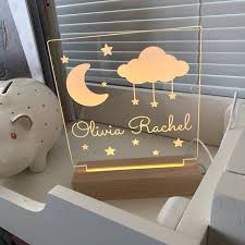 Moon And Stars Night Light Night Light Kids Bedroom Nursery Night Light Personalized Night Light Childs Playroom Gift For Kids In 2020 Star Night Light Nursery Night Light Night Light Kids