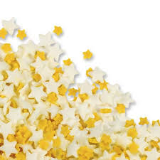 White star quins to complement your design. 50g Yellow White Edible Sugar Star Sprinkles