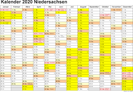 Zur organisation der „großen ferien. Sommerferien 2020 Niedersachsen Kalender Feiertagen