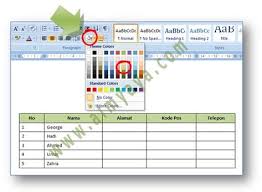 Gambar Contoh Cara Memilih Warna Untuk Cell Pad Tabel Di Microsoft Word Microsoft Teknologi Telepon