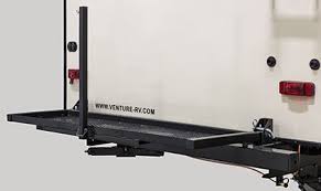 Mobile bumper storage rack with accessories basket. 2018 Sporttrek Features Venture Rv