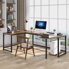 Circuit city essentials acrylic monitor stand riser | space saving computer desk shelf organizer for laptops, imac, printers, ke. L Shaped Desk Corner Computer Desk Wide Work Desk With Printer Stand Large Home Office Desk Workstation Table Executive Desk For Working Gaming Walmart Com Walmart Com