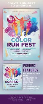Color Run Festival Flyer Template Psd Template Triathlon Athletic Event Sport Poster Design Event Poster Design Flyer