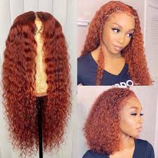 Body wave synthetic lace front wig baby hair heat resistant black women 24inches. Amazon Com Xszm Warm Orange Red Curly T Type Lace Front Wigs Human Hair Pre Plucked With Baby Hair Brazilian Virgin Middle Hairline Kinky Curly Machine Made Wig For Black Women 150 Density 20inch