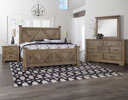 We have beautifully handcrafted log bedroom. Cool Rustic X Style Panel Bedroom Set Stone Grey Vaughan Bassett Furniture Cart