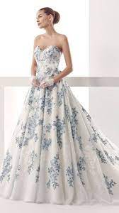 Blue Flower Wedding Dress From Nicole Spose Vintage Bridesmaid Dresses Wedding Dress Train Blue Wedding Dresses