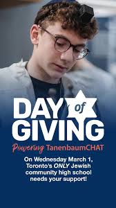 Tomorrow is #DayofGiving, a day where all of Toronto comes together to  support the future of Jewish Education. #findyourself #jewishtiktok #toronto