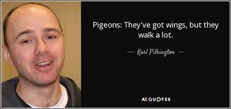 Pigeons quotes and sayings from popular authors around the world. Karl Pilkington Quote Pigeons They Ve Got Wings But They Walk A Lot