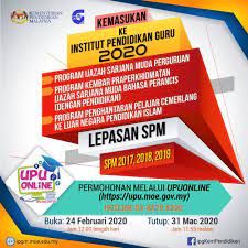 Ia merupakan suatu tanda aras kejayaan dalam permohonan upu moe (ministry of education) adalah perkataan wajib bagi pelajar lepasan sekolah, guru dan ibubapa yang terlibat. Pismp 2020 Permohonan Ipg Online Program Guru Lepasan Spm