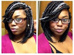 Black And Gray Box Braids Box Braid Bob Natural Hair Styles Box Braids Bob Hair Inspiration