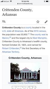 I just looked it up and, believe it or not, Arkansas's Crittenden County  was founded 17 years before Kentucky's Crittenden County. It is interesting  that the counties in each state were named