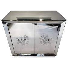Giantex sideboard buffet server storage cabinet w/ 2 drawers, 3 cabinets and glass doors for kitchen dining room furniture cupboard console table (white) 4.2 out of 5 stars 246 $279.99 $ 279. Art Deco French All Mirrored Bar Cabinet Revolving Door For Sale At 1stdibs