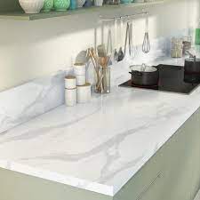 Plan De Travail Stratifie Effet Marbre Blanc Mat L 315 X P 65 Cm Ep 38 Mm Leroy Merlin