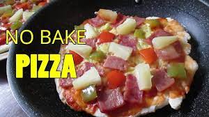 No Bake Pizza Homemade Pizza Without Oven How To Make Hawaiian Pizza Breadfruit Recipes Homemade Pizza Baking Homemade Pizza