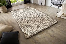 Elemente in kühlem eisblau wirken erfrischend. Design Teppich 200 X 120 Cm Grau Wolle Filz Dunord Design