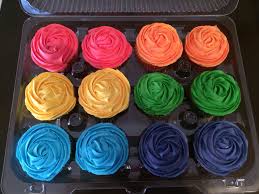 Maybe you would like to learn more about one of these? Pink Orange Yellow Green Blue Purple Butter Yellow Cake With Buttercream Whipped Icing Cupcakes Natstreatscup Whipped Icing Cupcake Icing Butter Cream