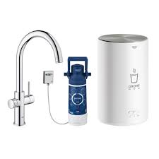 All qettle taps have a safety clip and a handle lock. Grohe Red Duo Instant Boiling Water Kitchen Tap And M Size Boiler Chrome 30058001