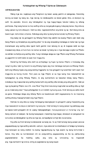 Doc Kahalagahan Ng Wikang Filipino Sa Edukasyon Daniel Ortanez Academia Edu