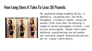 Increase your energy, lose weight, and improve your quality of life. How Long Does It Take To Lose 30 Pounds