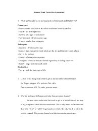 But the question arises as to how to conduct such an evaluation? Answer Sheet Formative Assessment Cell Biology Cell Membrane