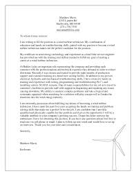 Wind Technician Cover Letter