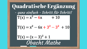 = ((+)) + durch die quadratische ergänzung ist es leicht möglich, mithilfe der binomischen formeln aus einem teil des terms ein quadrat herauszuziehen. Quadratische Erganzung Schritt Fur Schritt Ganz Einfach Erklart Quadratische Funktionen Extremwerte Obachtmathe Mathe Mathematik Lernen Mathe Formeln